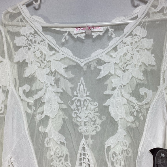 MWT Pretty Angel XL White Lace Blouse - Picture 2 of 12
